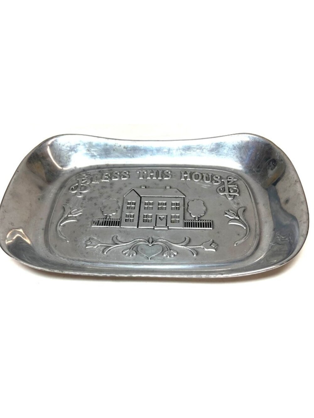 Wilton Armetale Bless This House Decorative Tray 10.75"x7" Rectangular Made In U